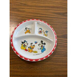 Vintage 1984 Pluto Micky Mouse Minnie Mouse Donald Duck sectioned plate